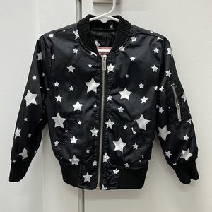 Urban Republic Girls Luna Sateen Star Print Bomber Jacket - size 3T